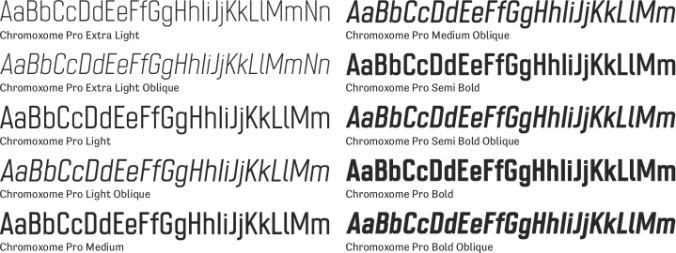 Chromoxome Pro Font Preview