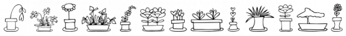 Just Flower Pots Font Preview