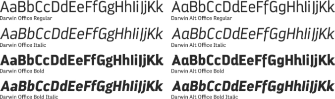 Darwin Office Font Preview