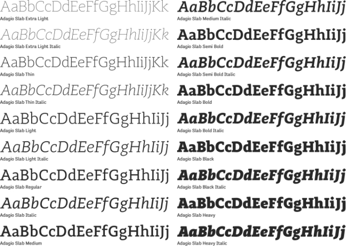 Adagio Slab Font Preview