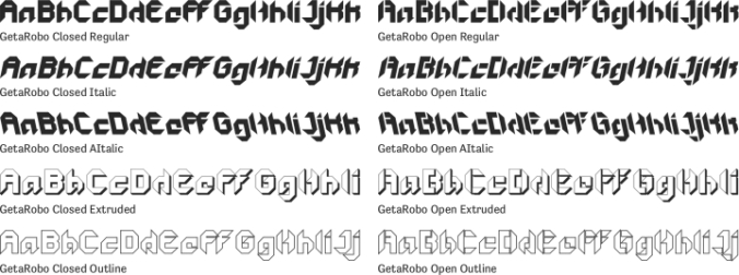 GetaRobo Font Preview