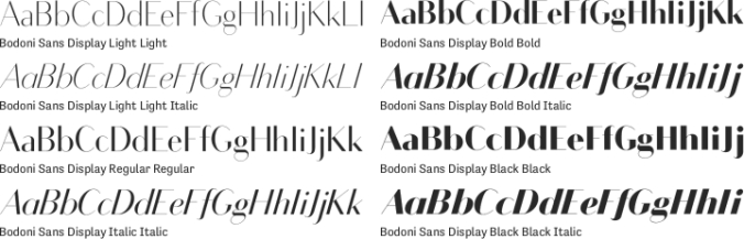 Bodoni Sans Display Font Preview