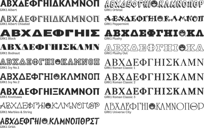 Greek Font Set 1 Font Preview