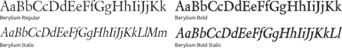 Berylium Font Preview