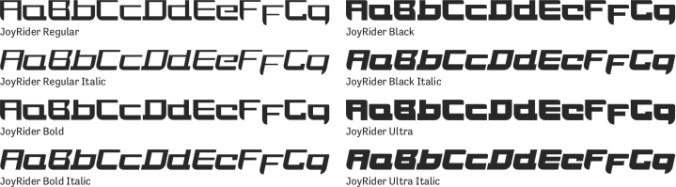 JoyRider Font Preview