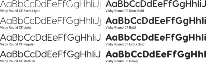 Visby Round CF Font Preview