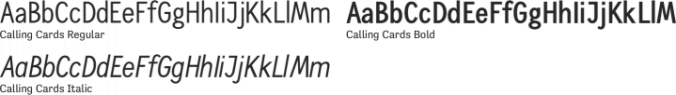 Calling Cards Font Preview
