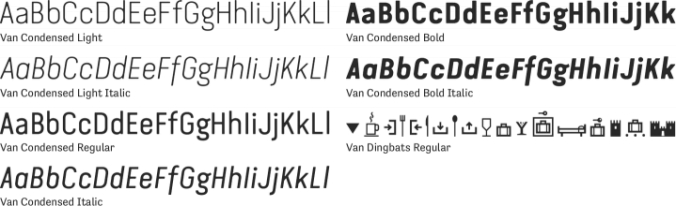 Van Condensed Font Preview