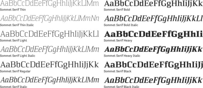 Sommet Serif Font Preview