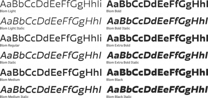 Blom Font Preview