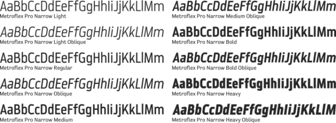 Metroflex Pro Narrow Font Preview