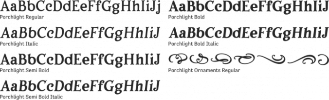 Porchlight Font Preview