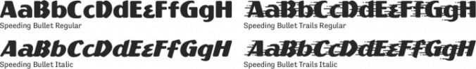 Speeding Bullet Font Preview