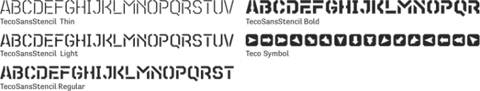 TecoSansStencil Font Preview