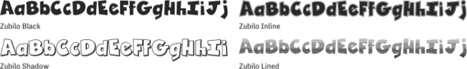 Zubilo Font Preview