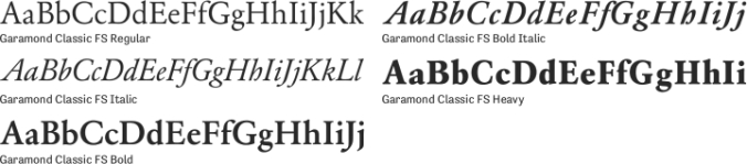 Garamond Classic FS Font Preview