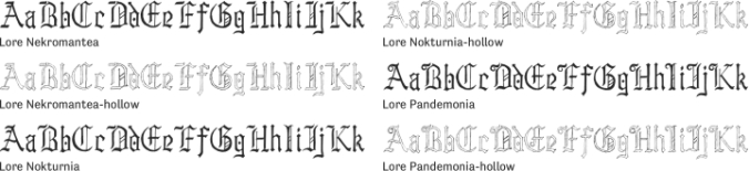 Lore Font Preview