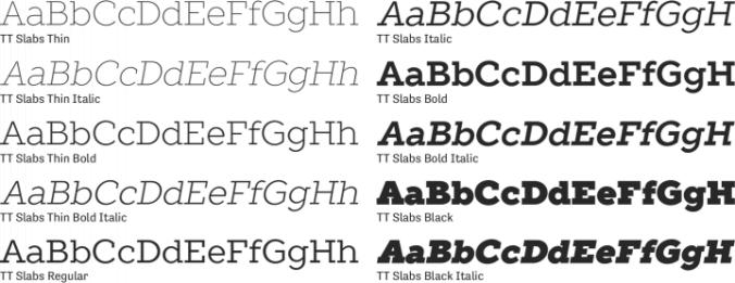TT Slabs Font Preview