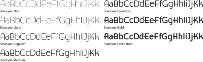 Biscayne Font Preview