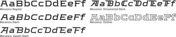 Mecanica Font Preview