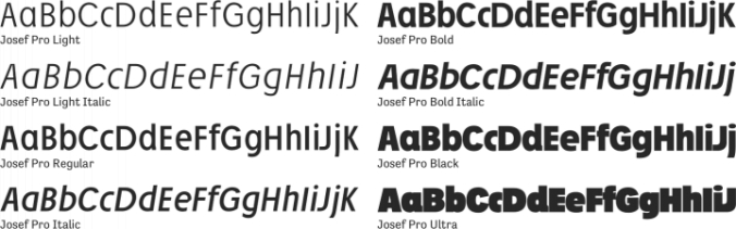 Josef Pro Font Preview