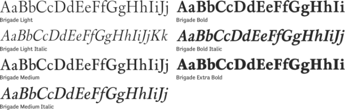 Brigade Font Preview