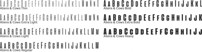 Aliens & Cows Font Preview