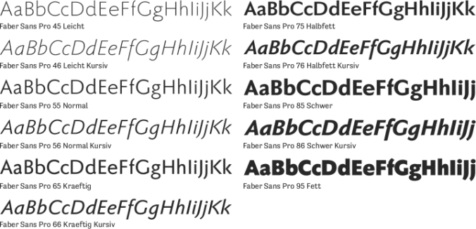 Faber Sans Pro Font Preview