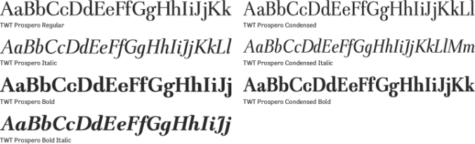 TWT Prospero Font Preview