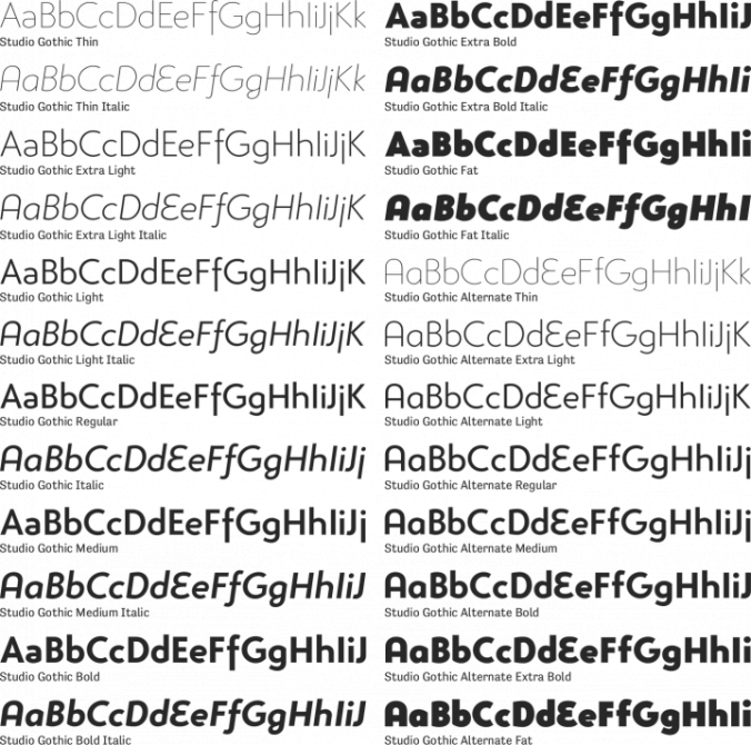 Studio Gothic Font Preview