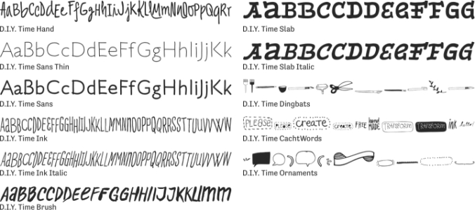 D.I.Y. Time Font Preview