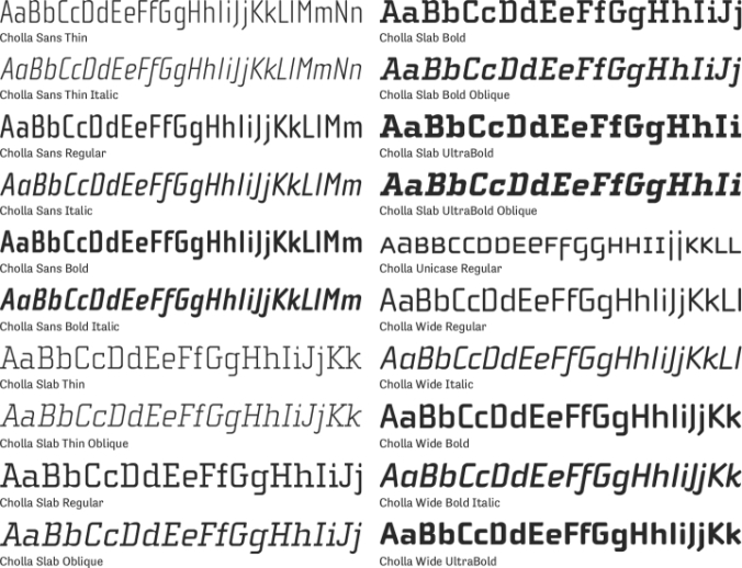 Cholla Font Preview