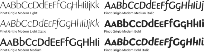 Pinot Grigio Modern Font Preview