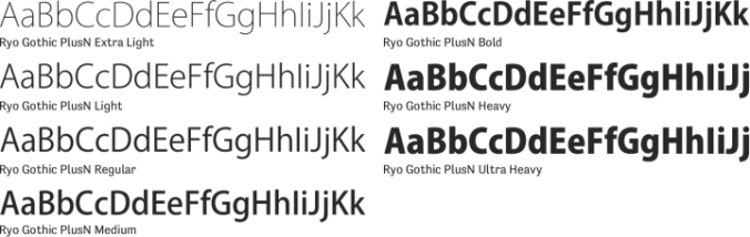 Ryo Gothic PlusN Font Preview