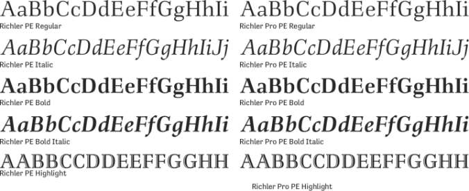 Richler PE Font Preview