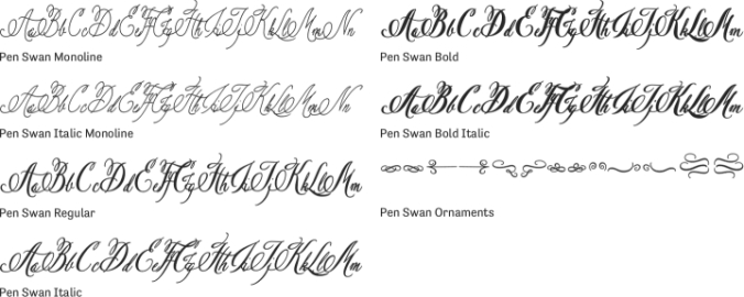 Pen Swan Font Preview