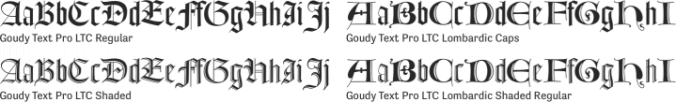 Goudy Text Pro Font Preview