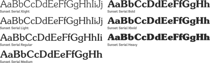 Sunset Serial Font Preview