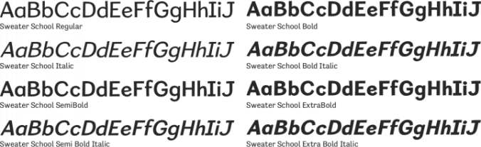 Sweater School Font Preview