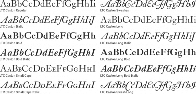 LTC Caslon Font Preview