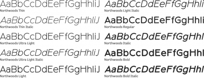 Northwoods Font Preview