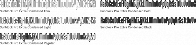 Sunblock Pro Extra Condensed Font Preview