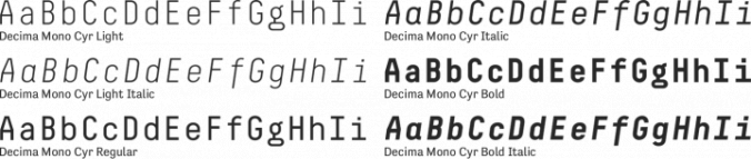 Decima Mono Cyr Font Preview