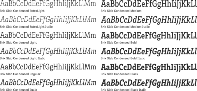 Brix Slab Condensed Font Preview