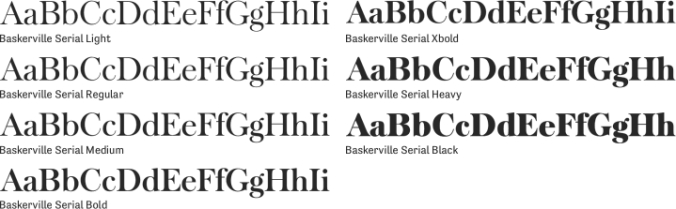 Baskerville Serial Font Preview