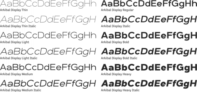 Arkibal Display Font Preview