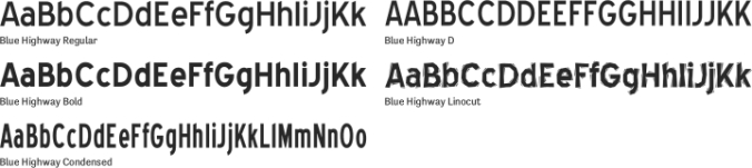 Blue Highway Font Preview