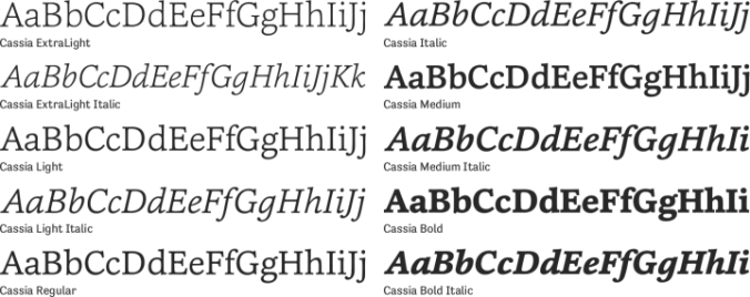 Cassia Font Preview