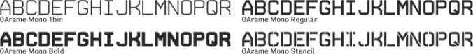 0Arame Mono Font Preview