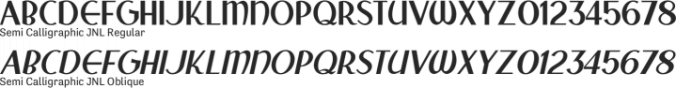 Semi Calligraphic JNL Font Preview